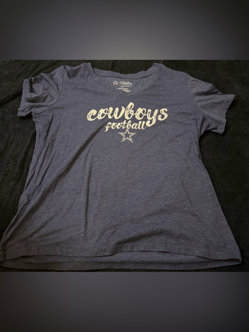 NFL Navy and White Dallas Cowboys Script Tee